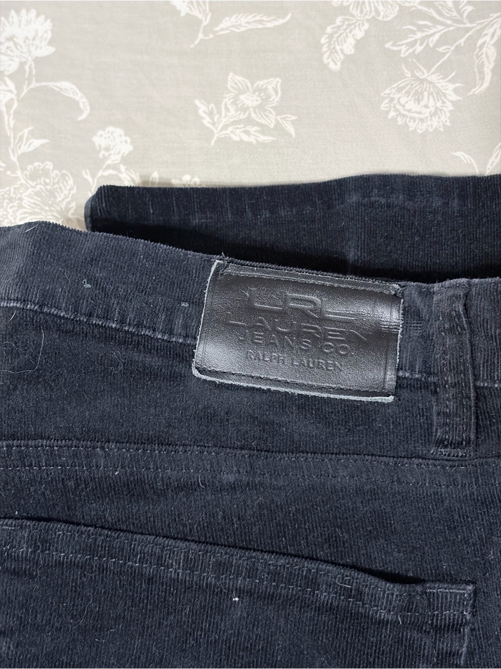 Ralph Lauren Black Corduroy Straight-Leg Pants